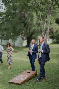 Cornhole at wedding